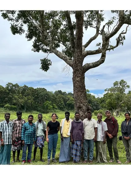 The full group of BCI members and honey harvesters after a successful training session. This collaboration is about building bridges between different climbing cultures.