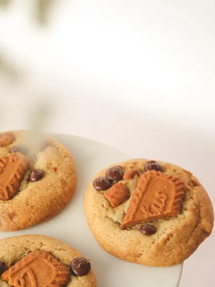 Your favorite cookie just got an upgrade! We've combined the caramelized spice of Biscoff with classic chocolate chips for a delightful treat.