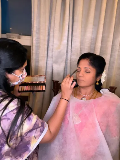 In my zone, creating a look for a client. This is the focus and passion I bring to every makeover and every class.