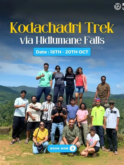 A happy group photo from our Kodachadri trek, showcasing the fun and camaraderie of our trips.