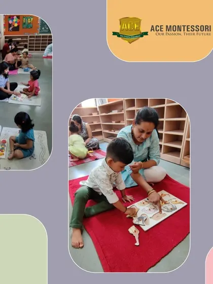 Here you can see the collaborative and individual learning that happens daily. Whether working one on one with a teacher or independently on a puzzle, each child is on their own unique path of discovery.