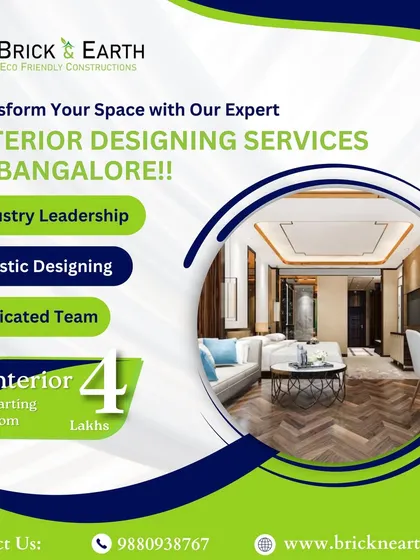 Transform your space with our expert interior designing services in Bangalore, backed by a dedicated team and a holistic design approach.