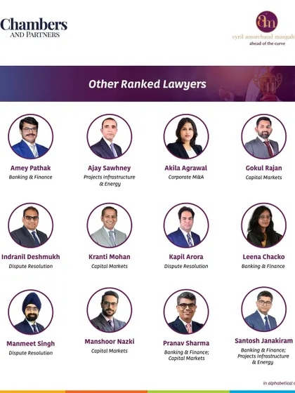 A list of our ranked lawyers in the Chambers and Partners Global 2025 Rankings, including several partners from our Dispute Resolution practice like Indranil Deshmukh, Kapil Arora, and Manmeet Singh.