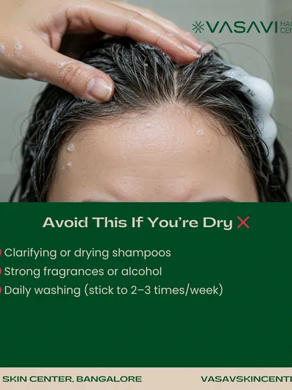 If you have a dry scalp, it is important to avoid products and habits that can worsen the condition. This includes clarifying shampoos, products with strong fragrances or alcohol, and washing your hair too frequently. Sticking to 2-3 times per week is usually sufficient.