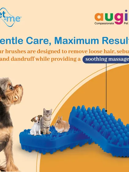 Gentle care delivers maximum results. Our Swiss-made Pet+me silicone brushes are designed to remove loose hair, sebum, and dandruff while providing a soothing massage for your pet.