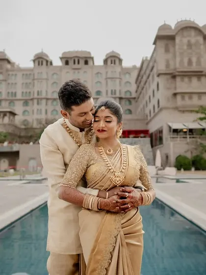 A royal affair at the Fairmont Jaipur. We specialize in destination wedding photography, capturing the grandeur of palace venues while telling an intimate love story.