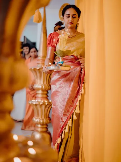 Haldi ceremonies are just as important for the groom. Here, I created a traditional and elegant space for the groom's Haldi, using classic elements that respect the sanctity of the rituals.