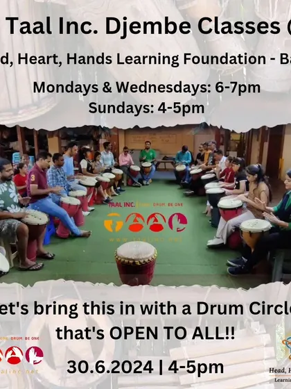 We are excited to start new djembe classes in Baner. To celebrate, we're holding an open drum circle for everyone to come and experience the joy of playing together.