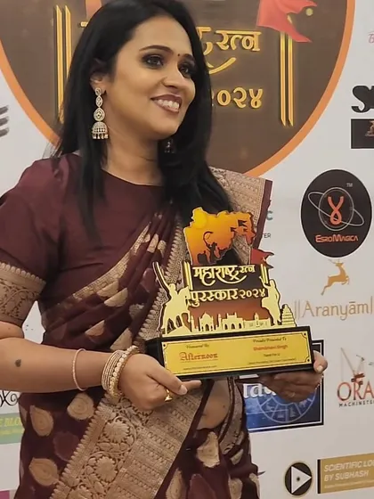 Holding the Maharashtra Ratan Puraskar 2024 award. This recognition from the state that has been my home since 2009 means the world to me.