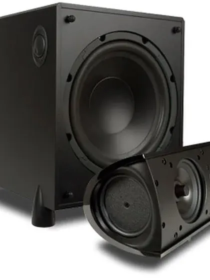 A detailed look at the Definitive Technology ProSub 1000 and ProCenter 1000. The subwoofer provides the deep, impactful bass that brings action scenes to life, perfectly complementing the clear dialogue from the center speaker.