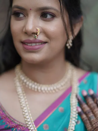 A close-up that captures the essence of the look. Soft, romantic, and perfectly suited for an engagement celebration.