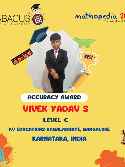 Vivek Yadav S from Bangalore, celebrating his Accuracy Award.