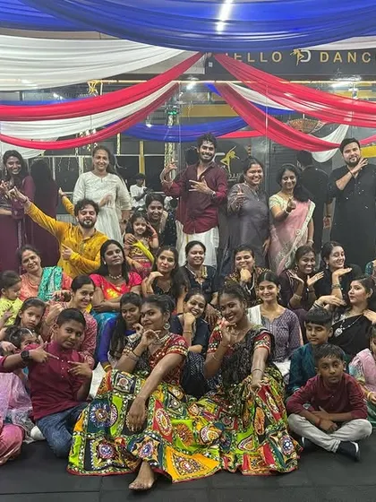 A happy group photo from our grand Dandiya night. We love bringing people together to celebrate culture and tradition through dance.