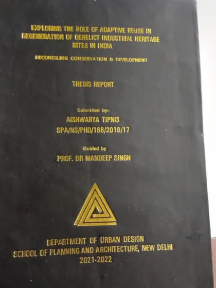 My PhD thesis on the role of adaptive reuse in regenerating derelict industrial heritage sites. After more than 20 years, I am proud to have academically solidified the ideas I first explored as a student, proving that heritage conservation is a vital part of mainstream architecture.