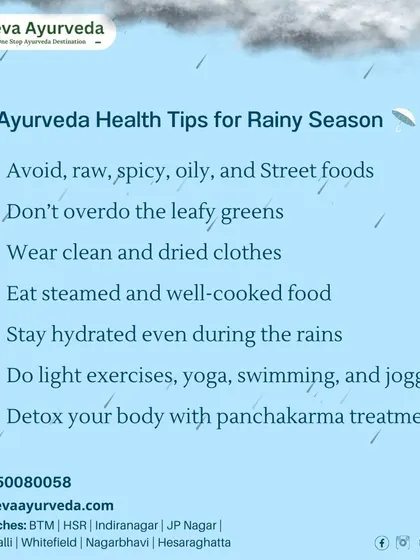 The humidity during the rainy season can affect digestion and lower immunity. We suggest simple health tips like eating steamed food, staying hydrated, doing light exercises, and detoxing with a Panchakarma treatment to stay well.
