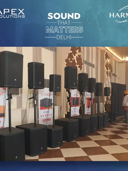 This image shows a comprehensive range of JBL speaker systems ready for a live demonstration. From small to large venues, I can configure a system that provides clear, consistent coverage for your audience.