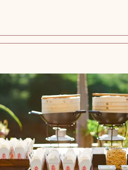 A live station for noodles, served in classic takeaway boxes. This is a fun and modern addition to any event menu.