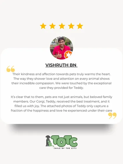 Thank you, Vishruth, for recognizing the kindness and affection our team shows towards every animal. We truly believe pets are family and treat them as such.
