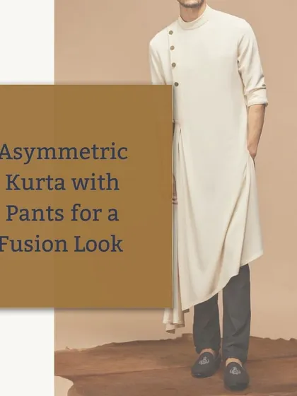 The asymmetric kurta is perfect for men who want to blend traditional and contemporary styles. It's a statement piece that shows a strong sense of personal style.