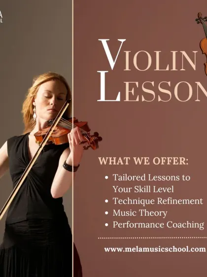 Our violin lessons offer tailored instruction, technique refinement, music theory, and performance coaching to guide you on your musical journey.