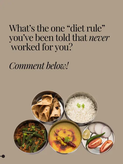 Let's stop making weight loss a miserable experience. What's the one "diet rule" you've been told that never worked for you?