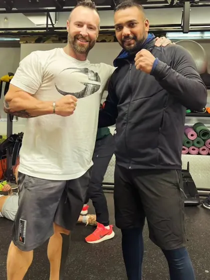 A photo with Kris Gethin. It's an honor to train with and learn from one of the world's top fitness experts.