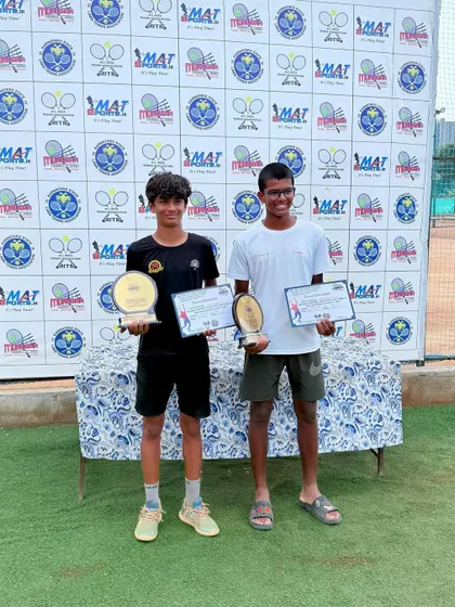 The boys' doubles finalists, including our player Svar (left). We are proud of his strong performance in reaching the NS U-14 doubles final.