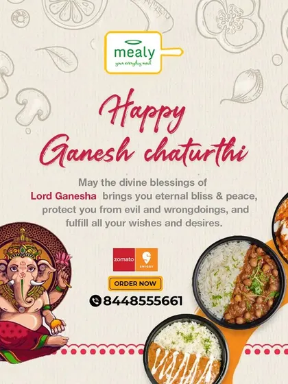 Happy Ganesh Chaturthi. On this auspicious day, enjoy a feast with your family with our variety of meal bowls, including Paneer Makhani and Chole Chawal.