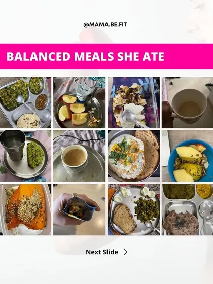 A look at the balanced meals this mama ate during her 4-week transformation. The plates are full of variety and nutrition, proving you don't have to starve to lose weight.