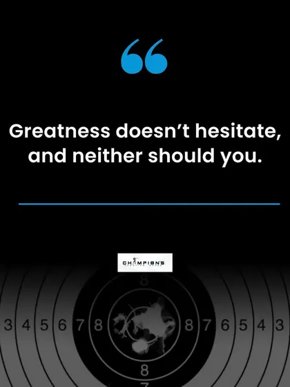 Greatness doesn't hesitate, and neither should you. We teach our shooters to be decisive and confident in every shot they take.
