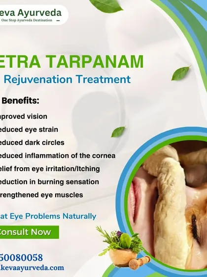 This is another view of the Netra Tarpanam eye treatment, a cornerstone of Ayurvedic eye care. It is particularly effective for reducing dark circles and inflammation of the cornea, promoting overall eye health naturally.