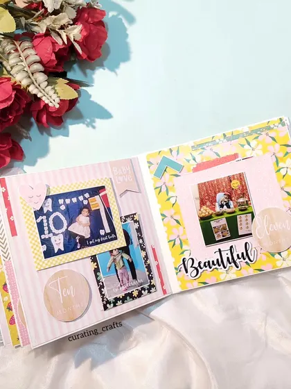 This page marks the 10-month milestone, with space for photos and journaling.