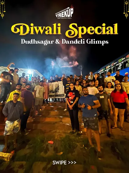 A group photo from our special Diwali trip to Dudhsagar and Dandeli. We love celebrating festivals in the great outdoors.
