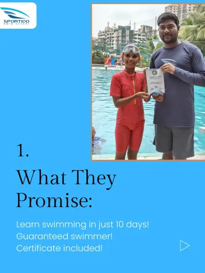 The promise of learning to swim in just 10 days is an empty one. While you may get a certificate, you will not have the technique or stamina for real swimming. We believe in honesty and delivering on the promise of actual skill.