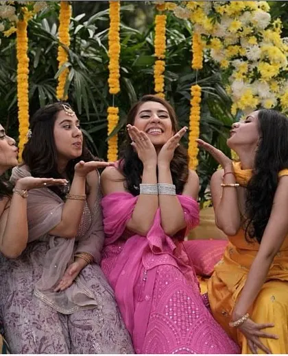 A collection of my brides looking stunning for their reception, sangeet, and cocktail parties. Each look is customized to match their outfit and personality.