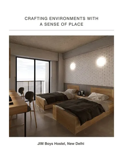 For the JIM Boys Hostel in New Delhi, we designed rooms that are more than just a place to sleep. The space is crafted to feel like a home, with natural materials, ample daylight, and dedicated study areas to create a comfortable and inspiring environment.