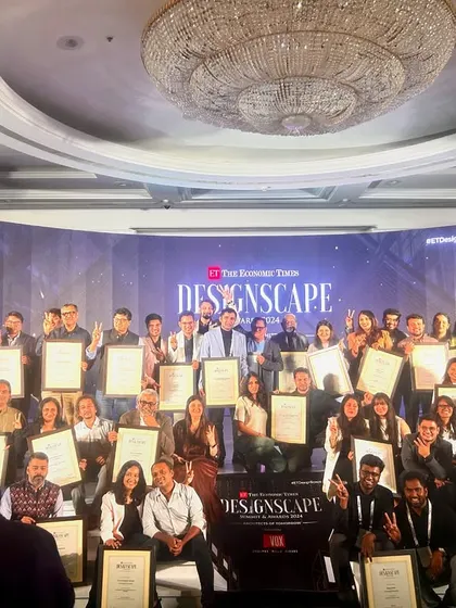 A group photo with all the winners at the DesignScape Awards 2024. It is inspiring to be among so many talented architects and designers.