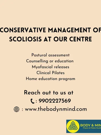 At my center, the conservative management of scoliosis includes a postural assessment, education, myofascial release, and clinical Pilates. This holistic approach is designed to manage the condition without surgery where possible.