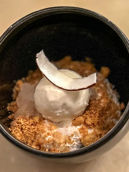 A sweet ending to the Hosa pop-up, a beautiful coconut-based dessert.
