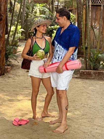 A perfect Goa moment with my husband after a beach yoga session. Life is about cherishing these simple, happy times together.
