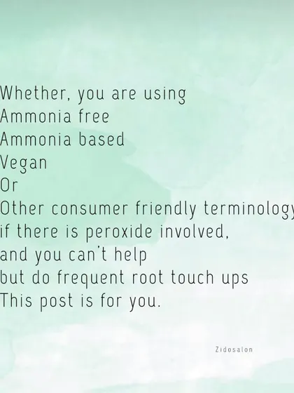 It doesn't matter if the color is ammonia-free, vegan, or has other friendly terms. If peroxide is involved in your frequent root touch-ups, the risk of sensitivity remains the same.