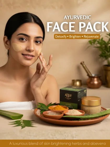 My Ayurvedic Face Pack is a luxurious blend of skin-brightening herbs and aloe vera, designed to detoxify, brighten, and rejuvenate.