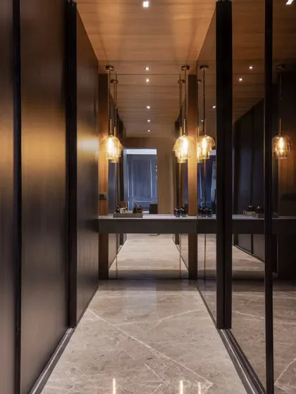 An identical shot of the master closet, a space designed for luxury and organization.
