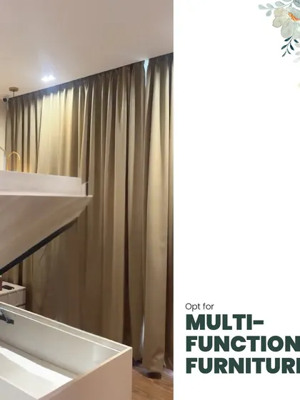 Multi-functional furniture is a lifesaver in small apartments. This bed with built-in hydraulic storage is a perfect example of how to maximize space without sacrificing style.