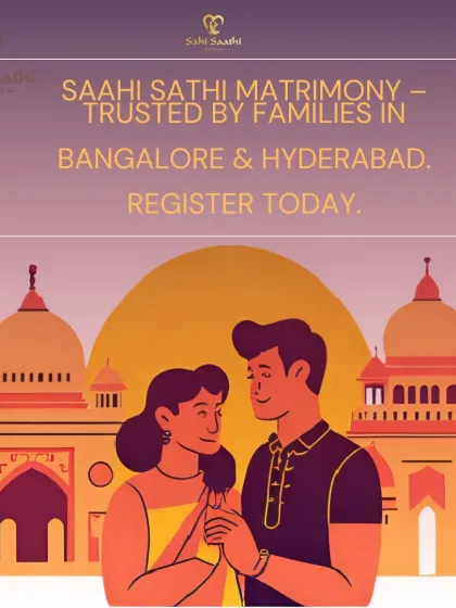 Building a reputation as a service trusted by families in major cities like Bangalore and Hyderabad has been my focus. This illustration represents my commitment to blending tradition with modern matchmaking.