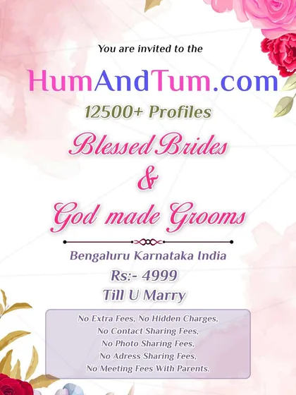 I provide a platform with over 12,500 profiles to make your search for a life partner easier. My service offers a list of compatible brides and grooms with a simple, one-time fee.
