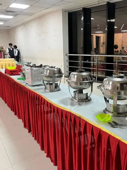 A standard buffet setup for a naming ceremony in Airoli. I cater to all kinds of family functions, big or small.