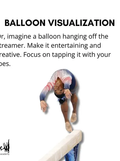 We also use creative visualization, like imagining a balloon hanging from a streamer. The goal is to make training entertaining while focusing on tapping the balloon with the toes.