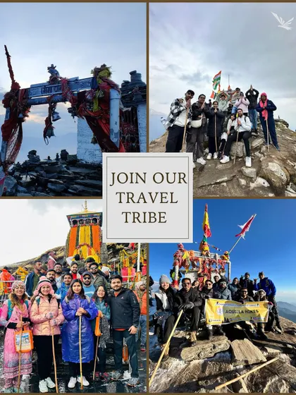 Join our travel tribe and explore the majestic peaks of Chopta, Tungnath, and Chandrashila. This collage shows the happy faces of our community.