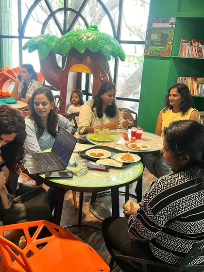 A beautiful moment of connection between a mom and her little one during our play date. These are the moments we cherish.